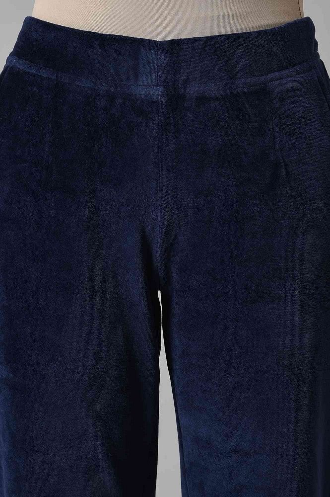 ASOS DESIGN smart tapered leg trousers in dark blue velvet | ASOS
