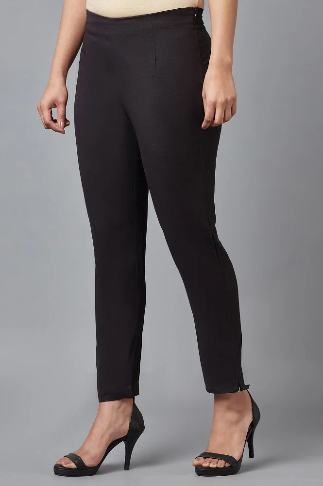 Buy Women Black Slim Pants Online - W for Woman