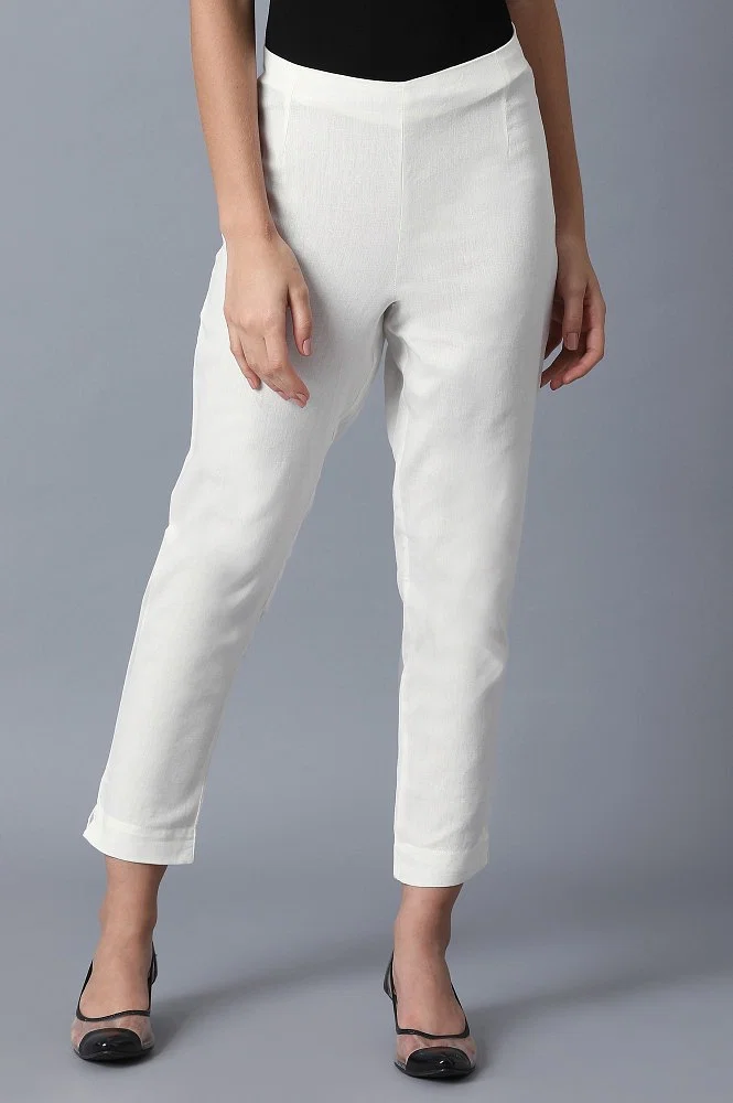 Buy White Fitted Pants Online - Shop for W