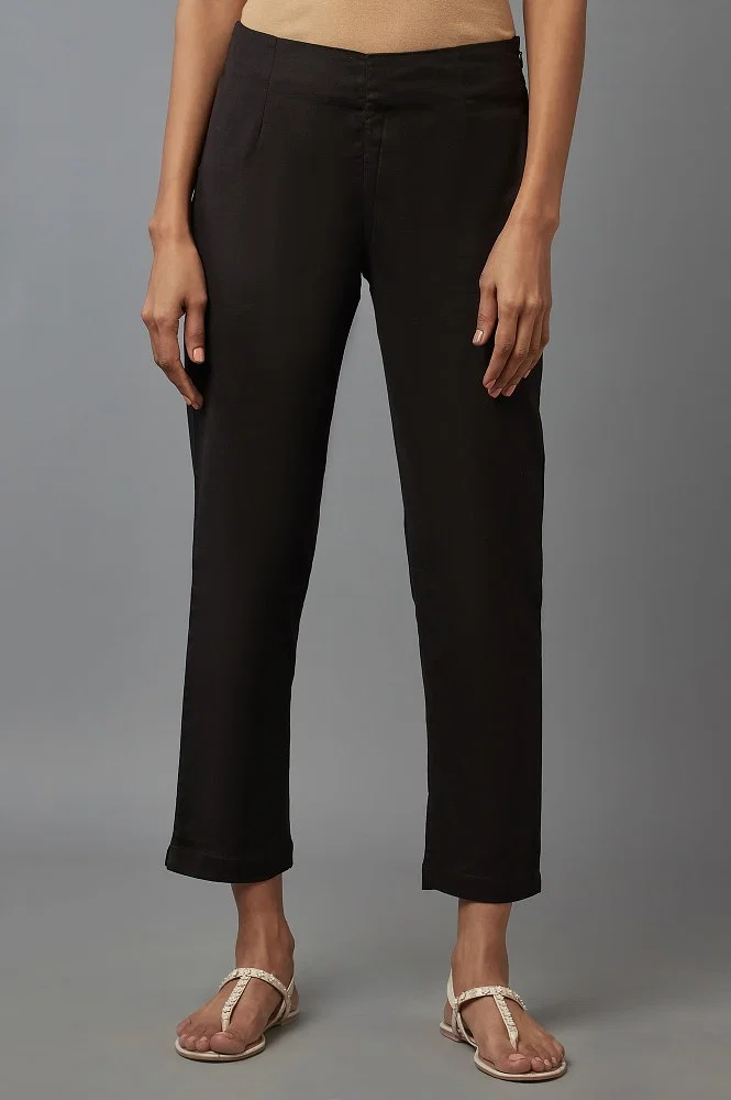 Buy Women Black Slim Pants Online - W for Woman