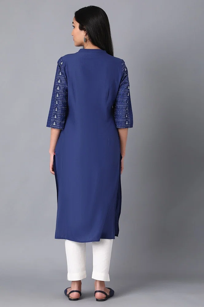 Buy online M2r Printed Cotton Blend Mandarin Collar Neck Kurti For Women  from Kurta Kurtis for Women by M2r Apparel for ₹909 at 55% off