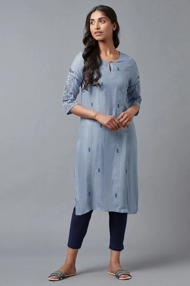 Cotton Blue Kurta Set For Women, Size: 38 To 44 at Rs 1295/piece in Greater  Noida