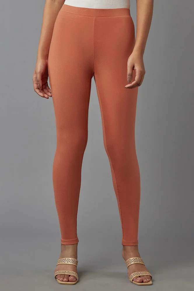Buy U R YOU Plus Size Solid Ankle Length Cotton Lycra Women's Leggings