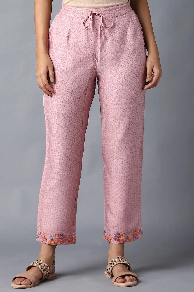 FLOWY FLORAL PANTS - Pink