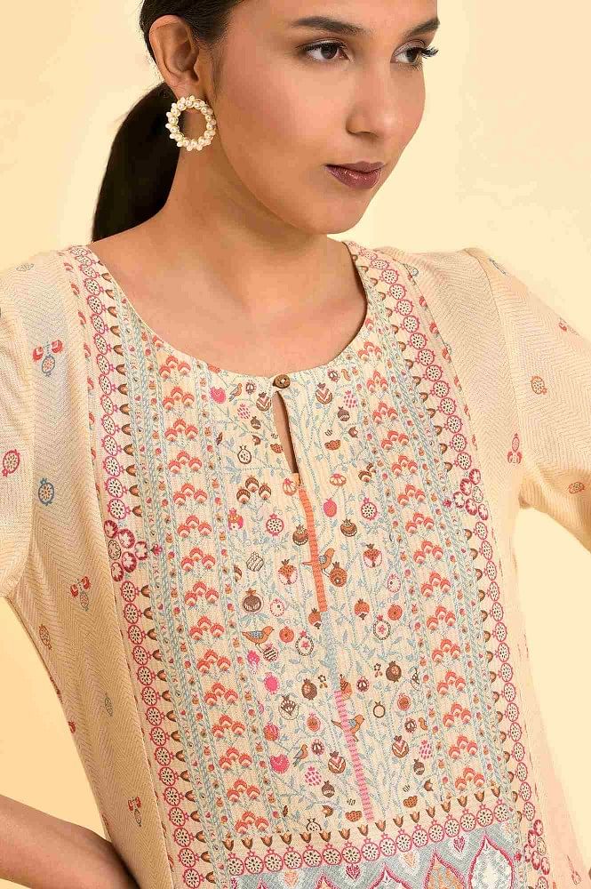 Buy Blue A-line Embroidered Kurta With Parallel Pants Online - W for Woman