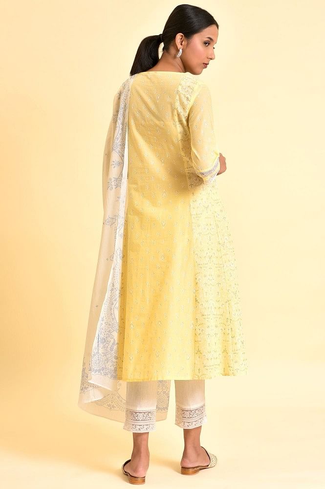 alikewear - Cotton suit : white yellow kurta with mustard... | Facebook