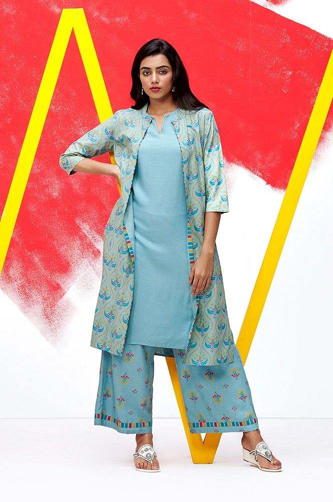 Elegant Plain Kurti With Pant Set With Jacket at Rs.1899/Piece in bareilly  offer by Mitali Garments