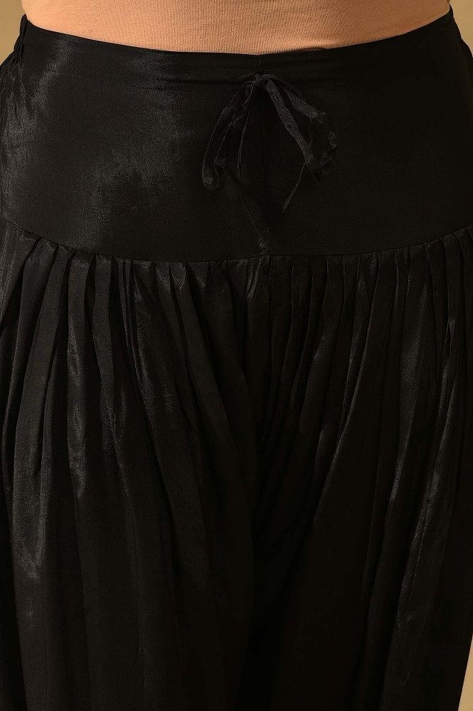 Black Jal Chaukadi Benarasi Pure Silk Handwoven Pants – Six Yard Story
