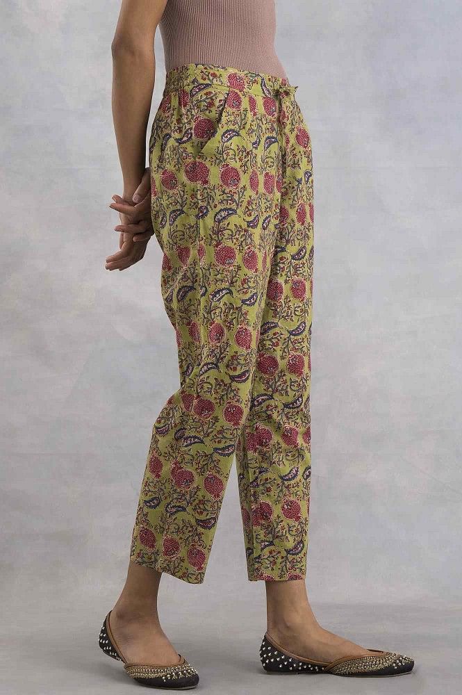 Buy Gulzar Naima Block Printed Narrow Pants  Turquoise Narrow Pants for  Women  Farida Gupta