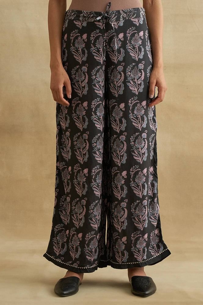 Ladies Black Georgette Parallel Trouser at Rs 280/piece | Ladies Trouser in  Delhi | ID: 21317323355