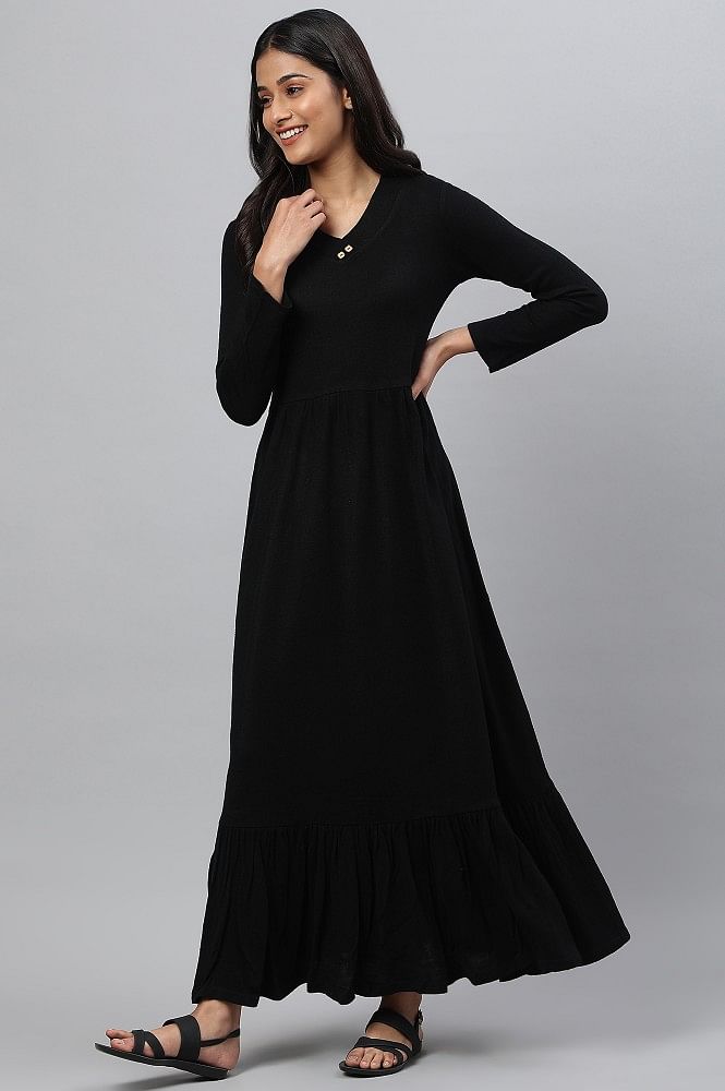 Buy VANILLAFUDGE Womens/Girls Black Winter/Summer Plain Midi Long Velvet  Bodycon Dress Full Sleeve Size (S Till XL) (Small, Black) at Amazon.in