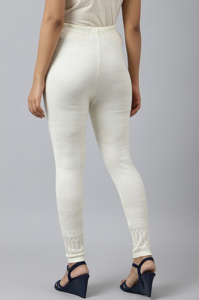 White Ankle Length Leggings | Buy white leggings - LYRA