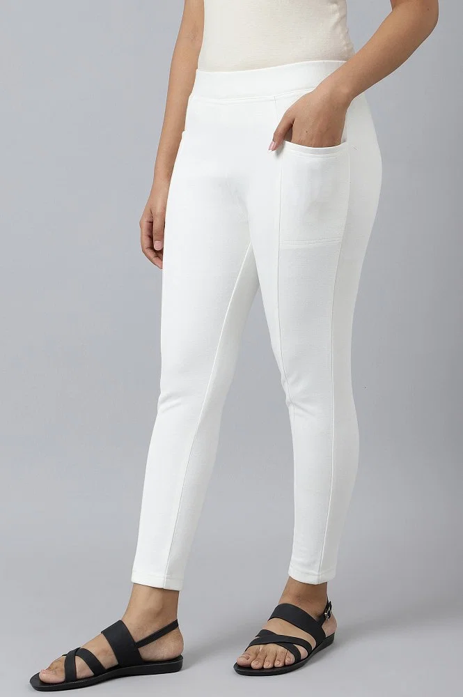White Solid Winter Tights