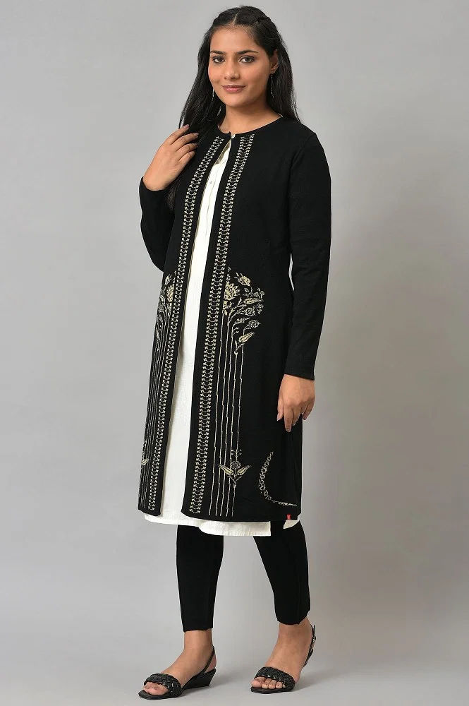 LNA Abi Open Knit Cardigan in Black – LNA Clothing