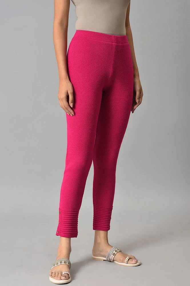 Buy Pink Woollen Leggings Online - W for Woman