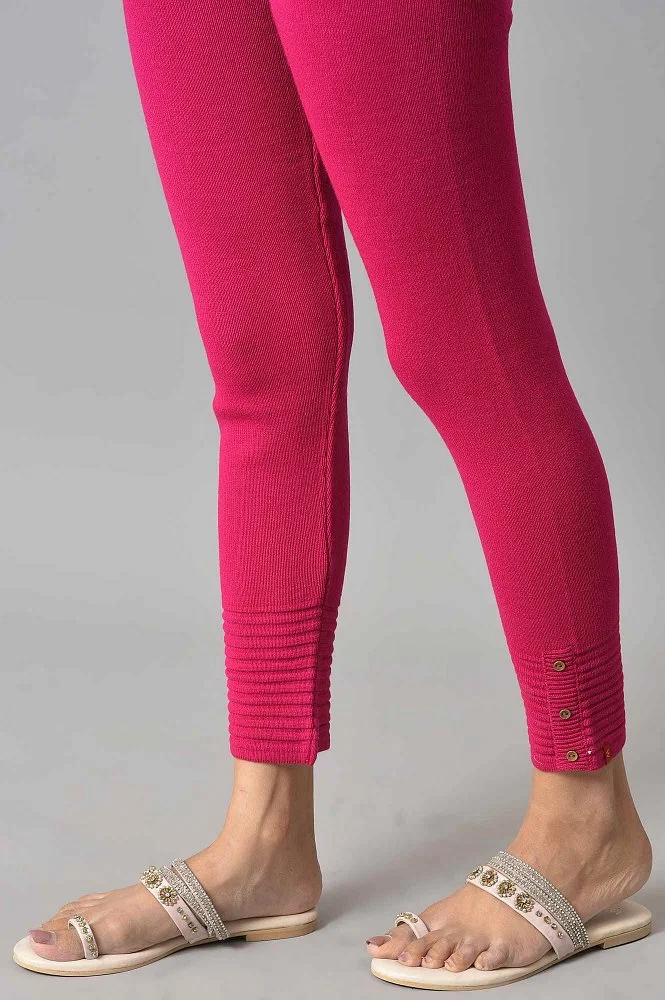 Pink Acrylic Winter Leggings