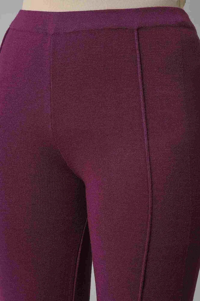 Buy online Purple Acrylic Woolen Legging from winter wear for Women by W for  ₹800 at 53% off