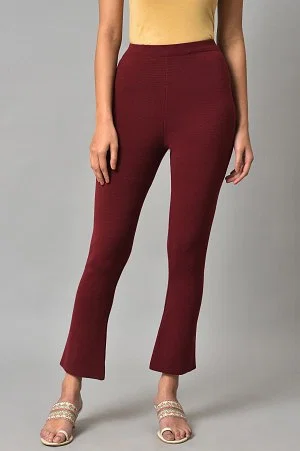 Buy Red Winter Knitted Leggings Online - Shop for W