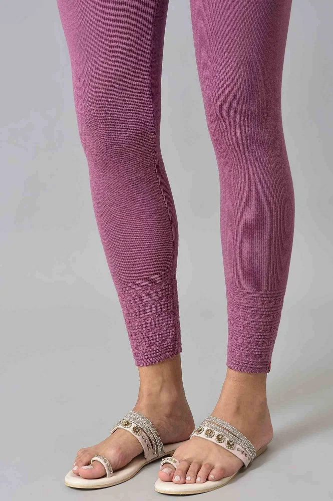 Buy Olive Knitted Winter Leggings With Pintucks Online - W for Woman