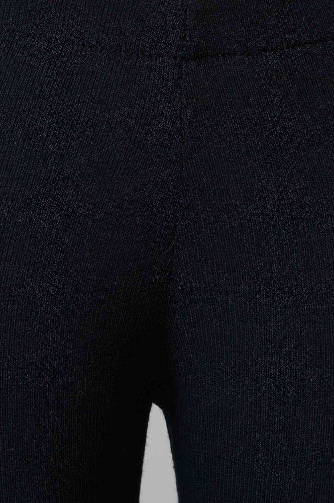 Black Fine Merino Wool 4-Bar Opaque Rib Tights | Thom Browne
