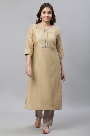 Buy AURELIA Women White & Orange Woven Design Straight Kurta - Kurtas for  Women 2399881 | Myntra