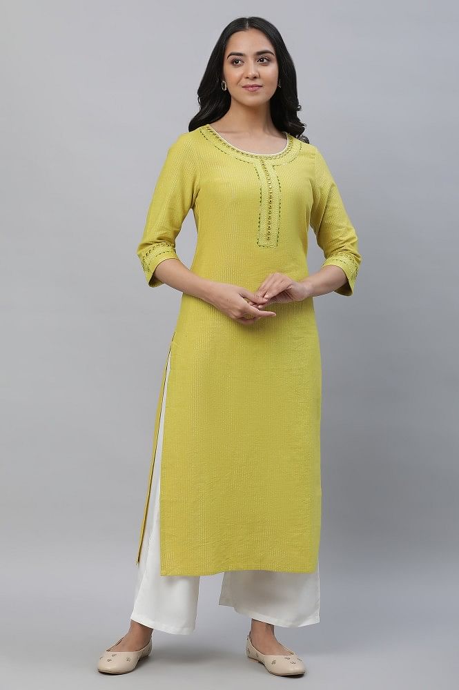 Soch Light Yellow Rayon Long Flaired Kurti : Amazon.in: Clothing &  Accessories