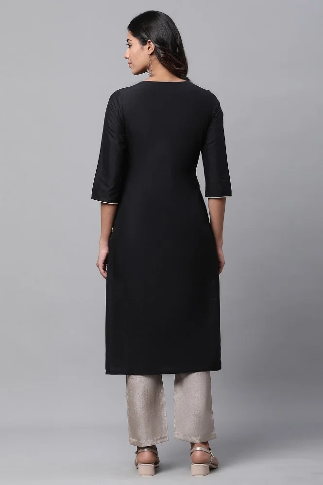 Buy ZRI Black Embroidered Kurta Online at Best Prices in India