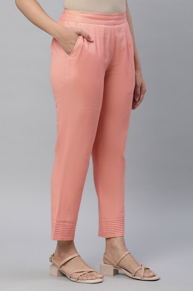 Light Pink Trousers - Slim Leg Trousers - High-Waisted Pants - Lulus