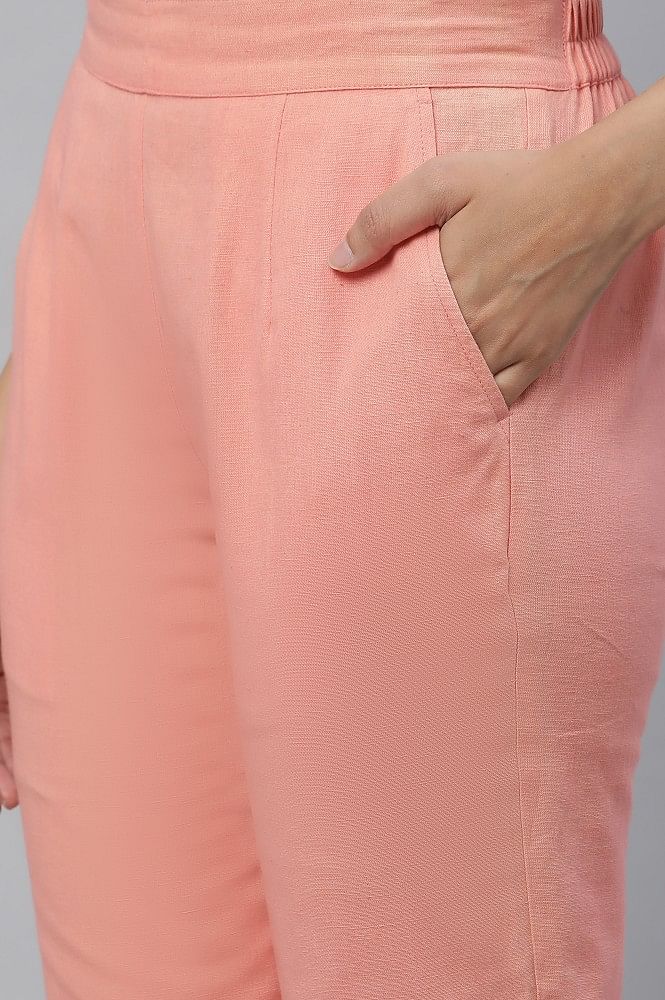 Buy Baby Pink Cotton Linen Pants – Bmama Maternity