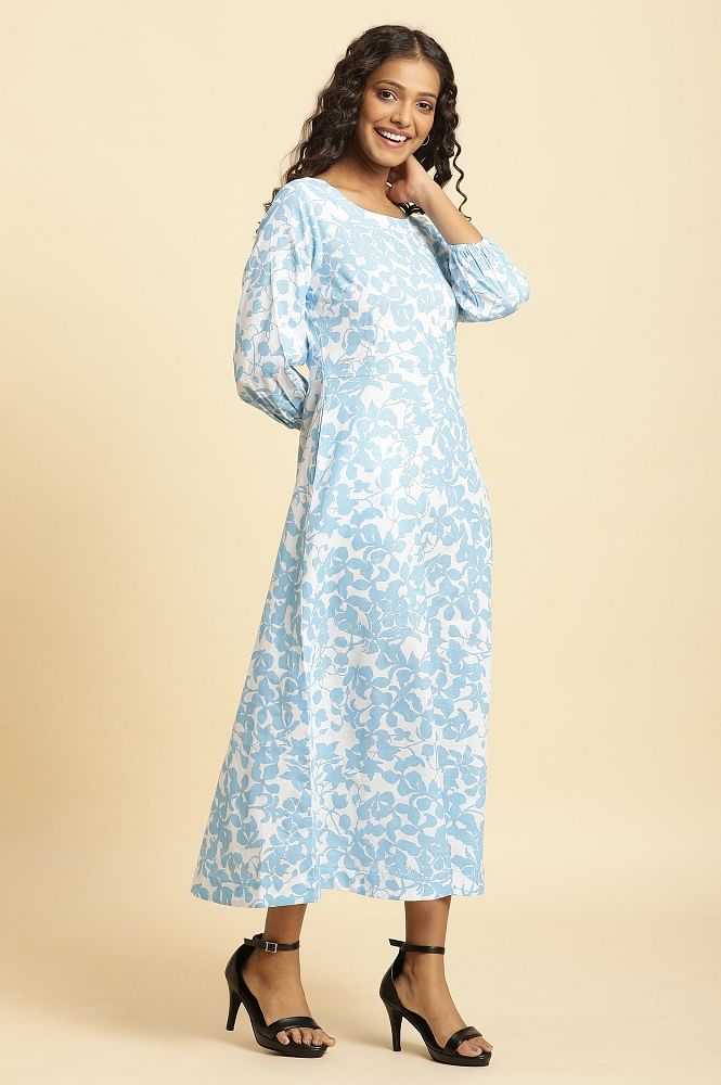 Buy Tokyo Talkies Blue Solid Flared Maxi Dress for Women Online at Rs.519 -  Ketch
