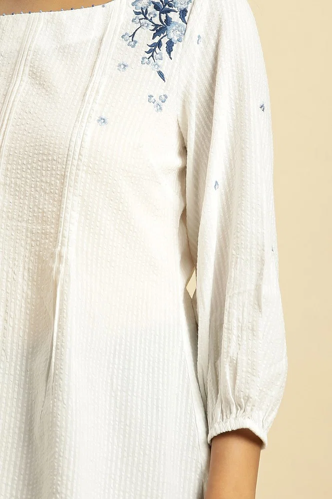 Together White Embroidered Shirt