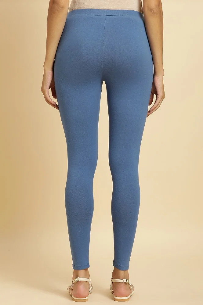 Buy Blue Cotton Jersey Lycra Tights Online - Shop for W