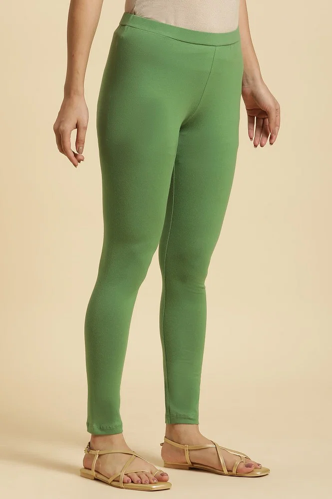 Skin + Net Sustain Calypso Reversible Stretch Organic Pima Cotton-jersey  Leggings - Green - ShopStyle