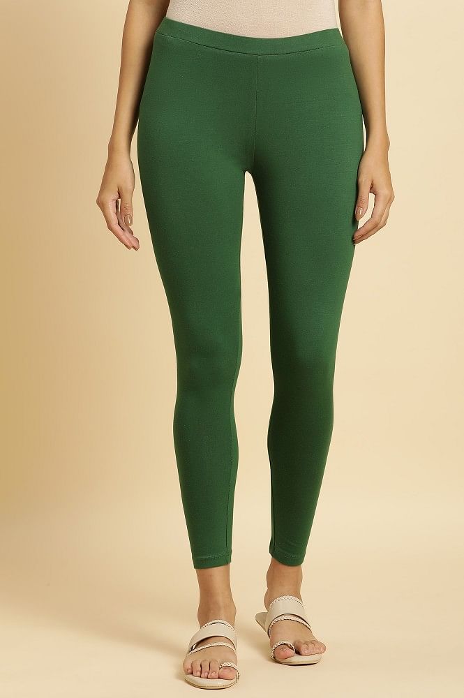 Cotton Jersey Leggings - Khaki green - Ladies | H&M US