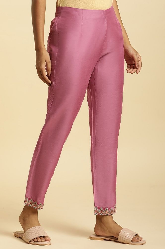 Buy Purple Silk Plain Boot Cut Trouser For Women by FEBo6 Online at Aza  Fashions.