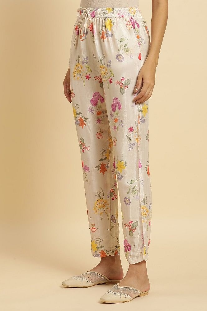 Reiss Serena Floral Print Wide Leg Trousers | REISS USA