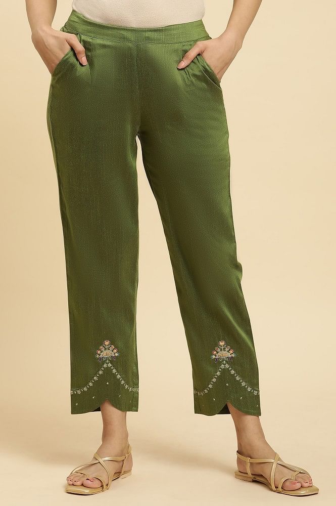 Green Threshold Wide Leg Pants | Bluffworks