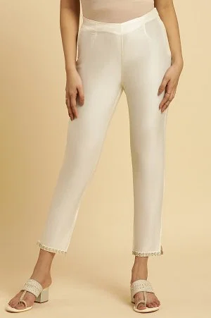 Buy Ecru Fitted Pants Online - W for Woman