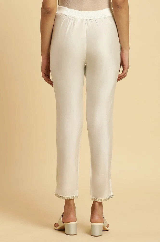  White Silk Pants