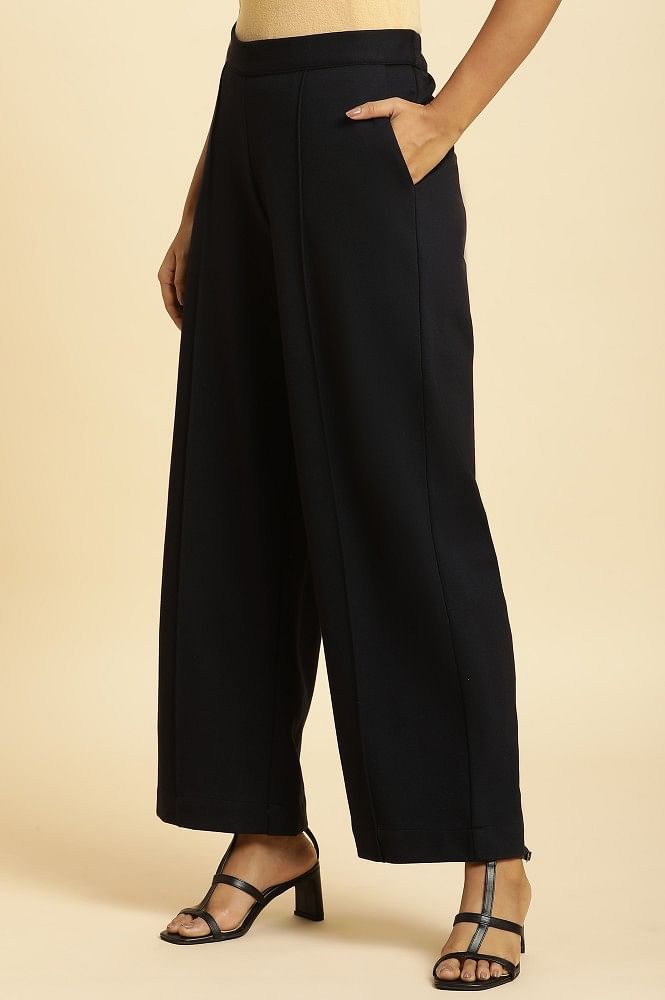 Buy Navy Blue Trousers & Pants for Women by Marks & Spencer Online |  Ajio.com