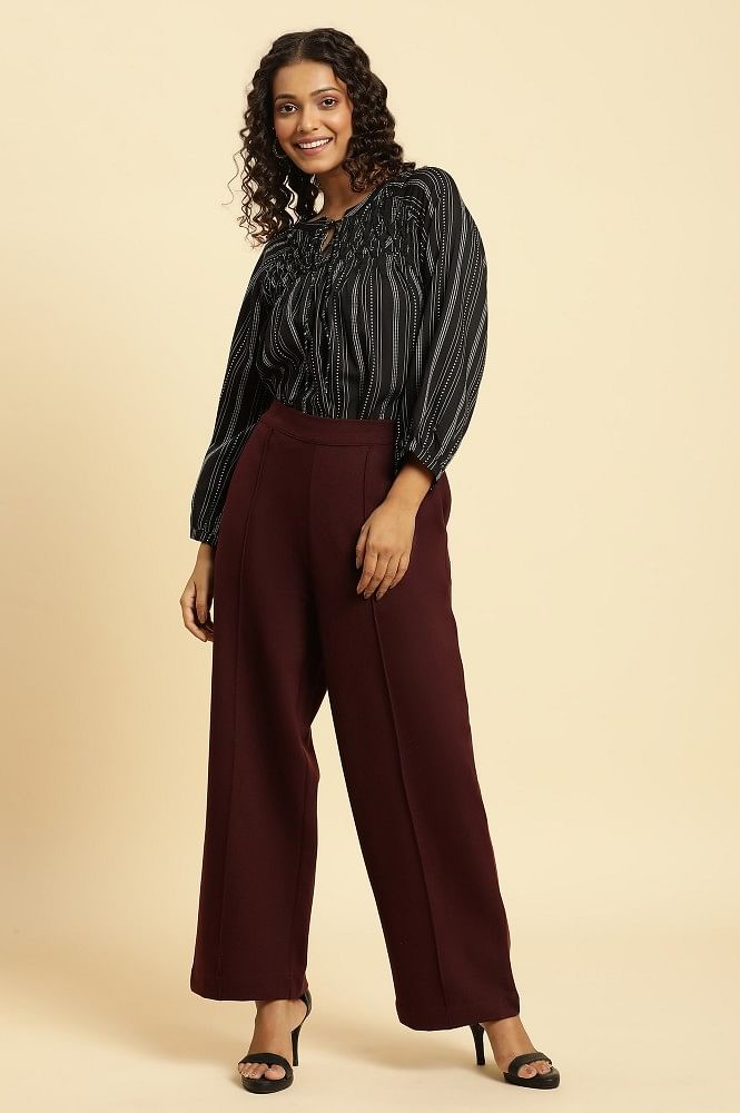 Buy Purndeep Enterprise Women Wine Solid Lycra Blend Trousers(Size-28)  Online at Best Prices in India - JioMart.