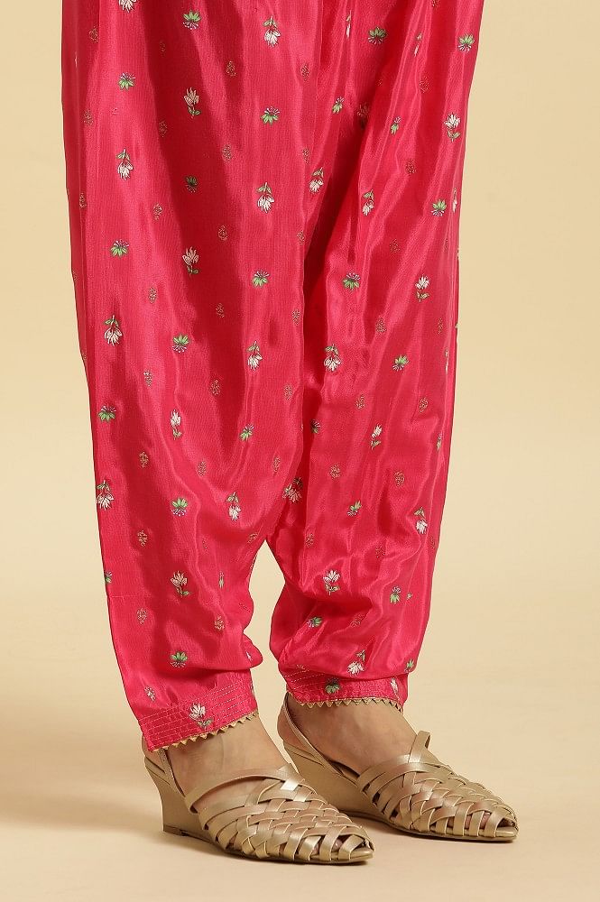 Buy Ecru Pleated Hem Salwar Pants Online - W for Woman