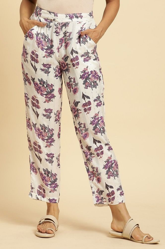 Buy Women Flower Pants, Denim Baggy Trousers, Floral Jean Pants, Light Blue  Flare Jean Pants, Flower Trousers Online in India - Etsy