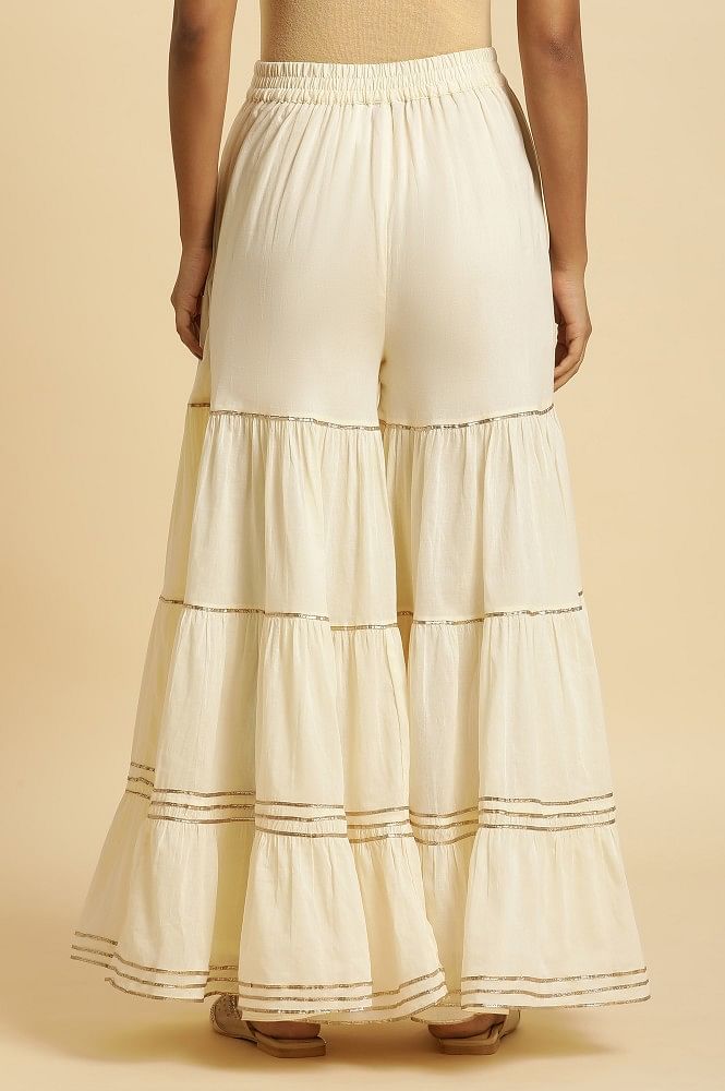 Buy Aurelia Girl's Cotton Blend Kurta & Sharara & Dupatta  (22AUG10226C-604461_White_12-13) at Amazon.in