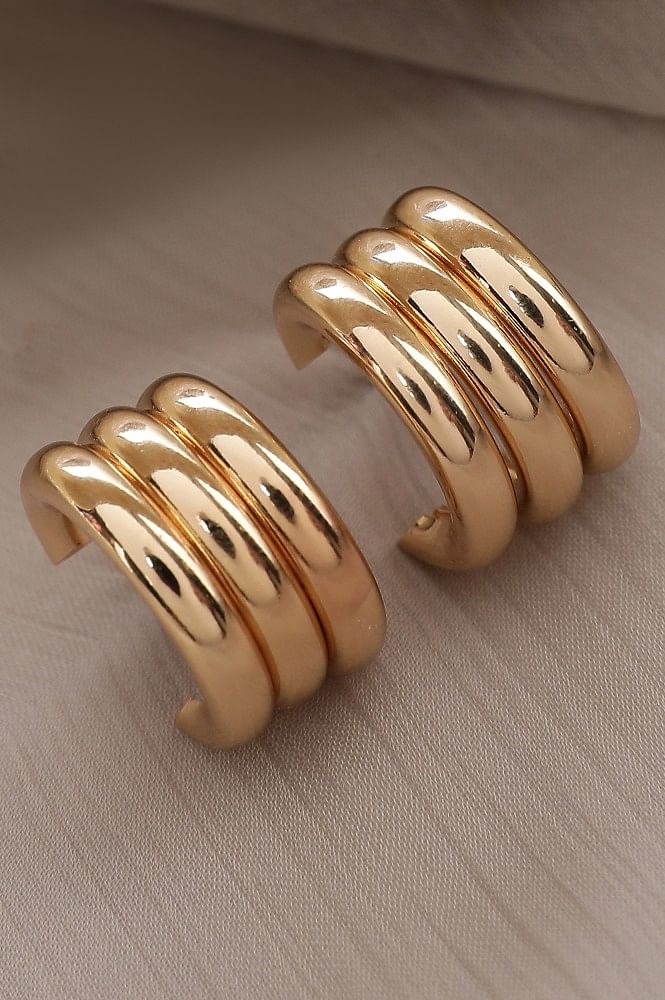 Gold Solitaire Hoop Diamond Earrings – GIVA Jewellery