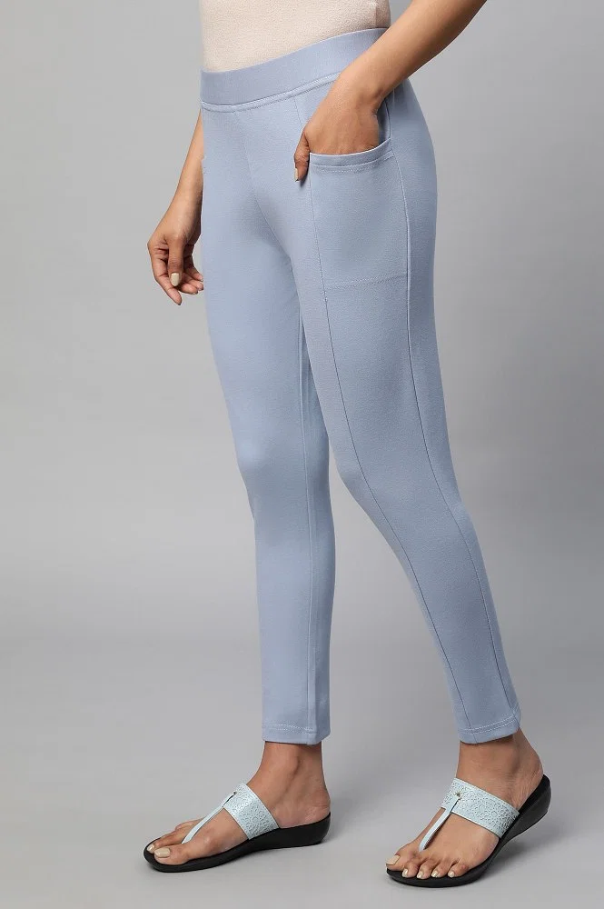 Buy Women's Cotton Leggings (Color:Ink Blue, Size:XL)-PID37623