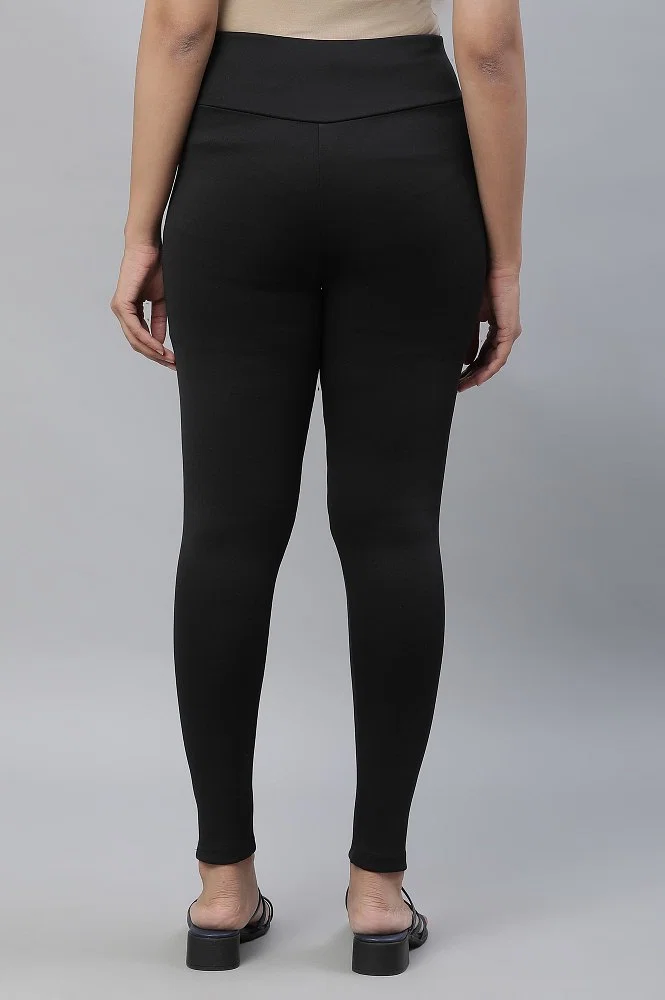 Buy Black Fashionable Yoga Scuba Tights Online - Aurelia