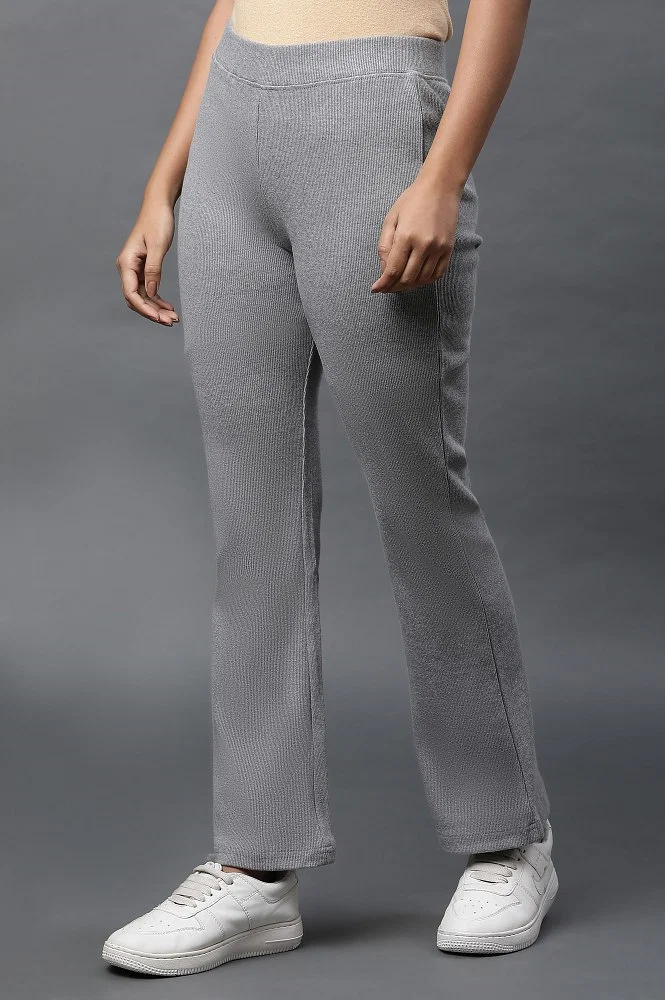 Buy Grey Winter Boot Cut Pants Online - Aurelia