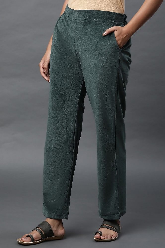 MISS SELFRIDGE EMERALD Green Velvet Flared Pallazo Trousers - Size 10 £5.25  - PicClick UK