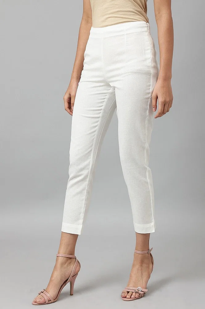 Buy White Fitted Pants Online - Shop for W
